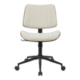 Scaun birou Amani cu ergonomie, Lemn, Nuc & Bej, 52x54x90 cm - Bej