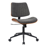 Scaun birou Amani cu ergonomie, Lemn, Nuc & Bej, 52x54x90 cm - Scaun birou Amani cu ergonomie, Lemn, Nuc & Bej, 52x54x90 cm - 332-000044