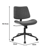 Scaun birou Amani cu ergonomie, Lemn, Nuc & Bej, 52x54x90 cm - Gri