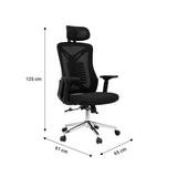 Scaun de birou manager Andrew plasa negru 61 x 65 x 117 cm - Negru