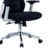 Scaun de birou manager Andrew plasa negru 61 x 65 x 117 cm - Alb