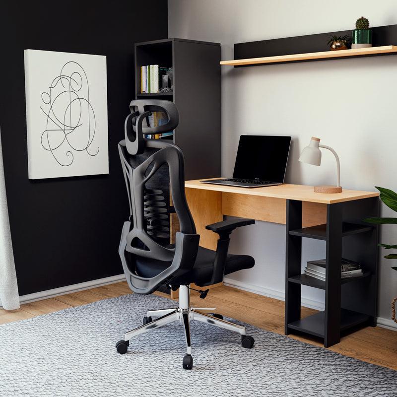 Scaun de birou manager Andrew plasa negru 61 x 65 x 117 cm - Negru
