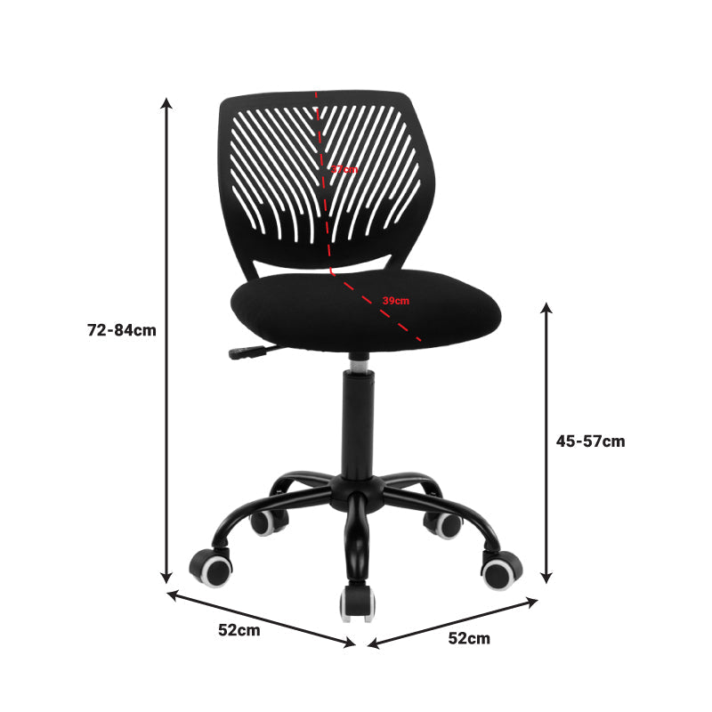 Scaun birou copii Kador, Negru, 52x52x72-94 cm