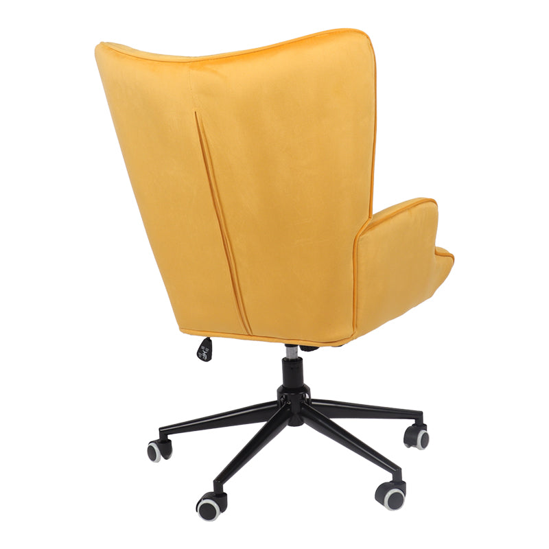 Scaun de birou directorial Lobima, catifea, 68x71x112 cm - Galben