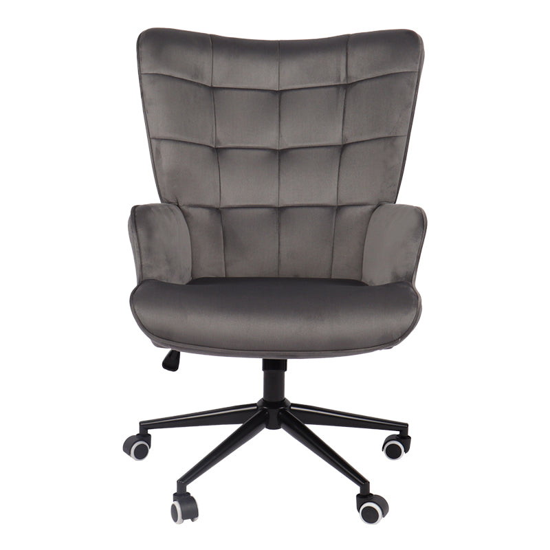 Scaun de birou directorial Lobima, catifea, 68x71x112 cm - Antracit