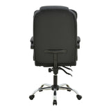 Scaun birou directorial cu suport pentru picioare și mecanism de masaj, Volter, Negru, 62x70x110 cm