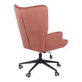 Scaun de birou directorial Lobima, catifea, 68x71x112 cm - Roz