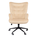Scaun de birou directorial Lobima, catifea, 68x71x112 cm - Bej