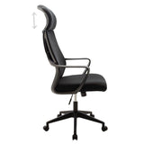 Scaun birou Dolphin cu material textil, Negru, 64x65x118-126 cm
