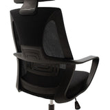 Scaun birou Dolphin cu material textil, Negru, 64x65x118-126 cm