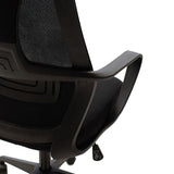 Scaun birou Dolphin cu material textil, Negru, 64x65x118-126 cm