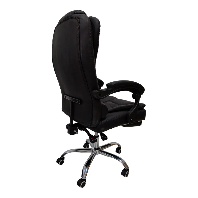 Scaun birou ergonomic cu suport picioare Worko, Piele ecologică, Negru, 66x62x113-121 cm