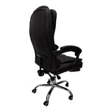 Scaun birou ergonomic cu suport picioare Worko, Piele ecologică, Negru, 66x62x113-121 cm