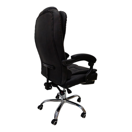 Scaun birou ergonomic cu suport picioare Worko, Piele ecologică, Negru, 66x62x113-121 cm