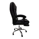 Scaun birou ergonomic cu suport picioare Worko, Piele ecologică, Negru, 66x62x113-121 cm