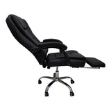 Scaun birou ergonomic cu suport picioare Worko, Piele ecologică, Negru, 66x62x113-121 cm