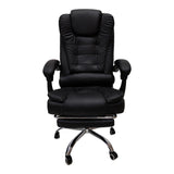 Scaun birou ergonomic cu suport picioare Worko, Piele ecologică, Negru, 66x62x113-121 cm