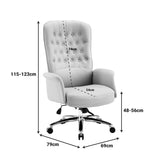 Scaun de birou managerial Kaline, piele PU, 69x79x123 cm - Negru