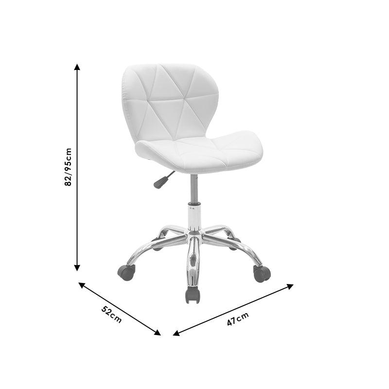 Scaun birou Frea II PU, 47x52x82 cm - Alb