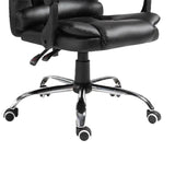 Scaun birou manager Benett negru pu, 62x48x110 cm