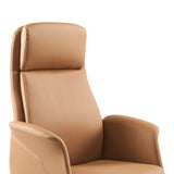 Scaun de birou managerial Derjio, piele PU, 68x66x115 cm - Maro