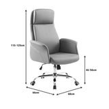 Scaun de birou managerial Derjio, piele PU, 68x66x115 cm - Maro