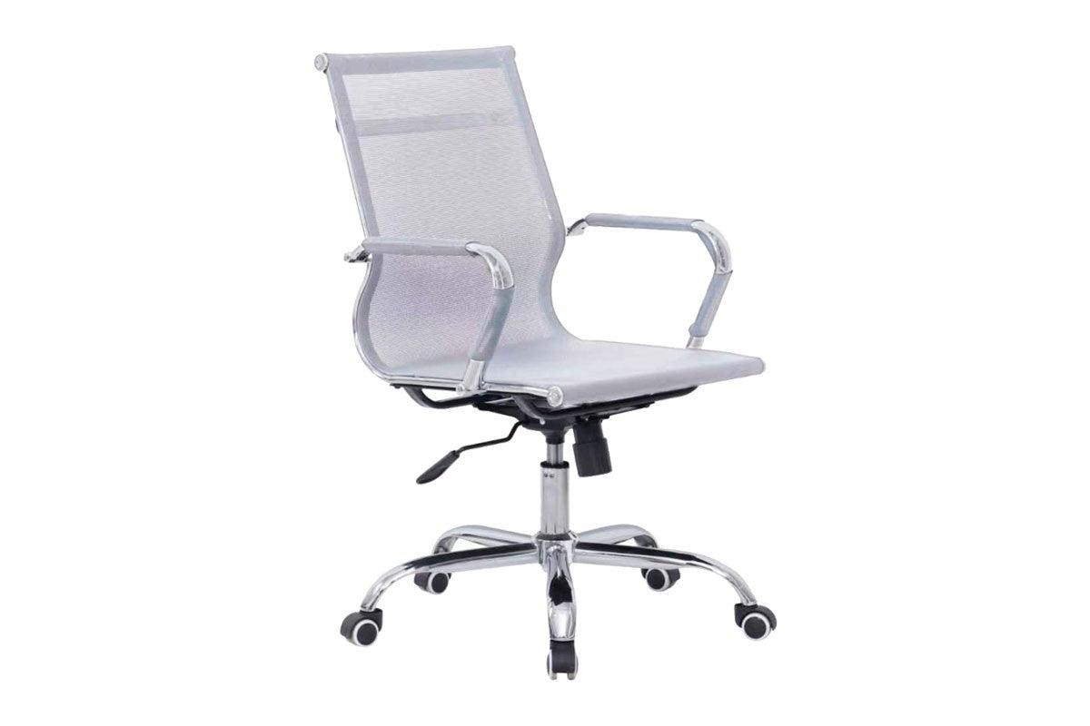 Scaun birou Noctis plasa, Negru - Alb, 55x48x88 cm - Alb