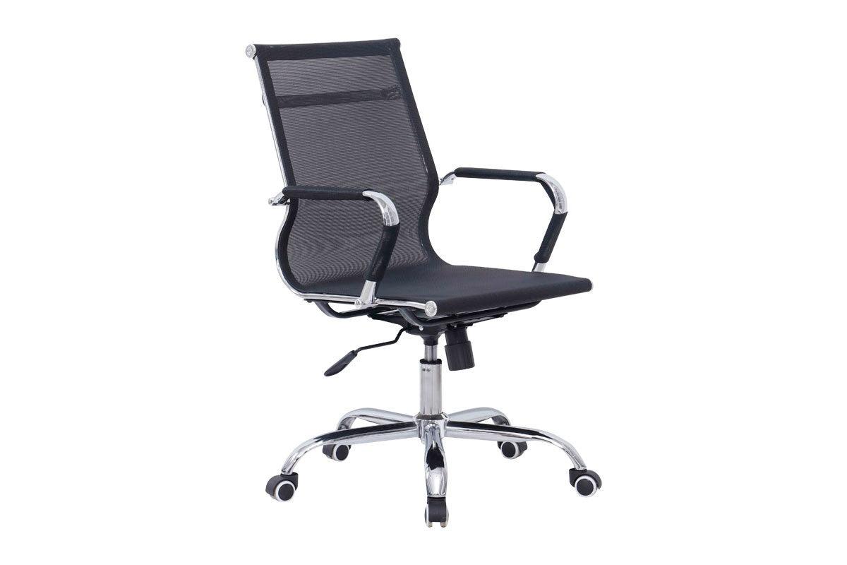 Scaun birou Noctis plasa, Negru - Alb, 55x48x88 cm - Negru