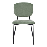 Scaun, Bouclé, Verde Masliniu, metalic Negru, 48x53x82 cm