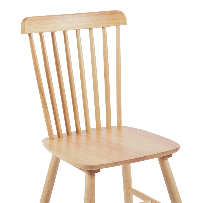 Scaun Bristol cu aspect, Lemn Rubberwood, Natural - Negru, 45x51x86 cm - Natur