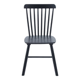 Scaun Bristol cu aspect, Lemn Rubberwood, Natural - Negru, 45x51x86 cm - Negru