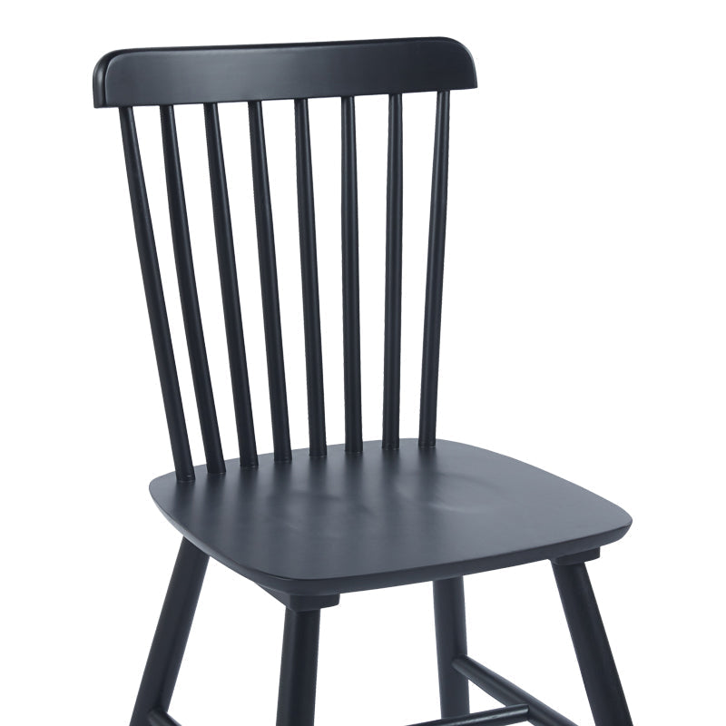 Scaun Bristol cu aspect, Lemn Rubberwood, Natural - Negru, 45x51x86 cm - Negru