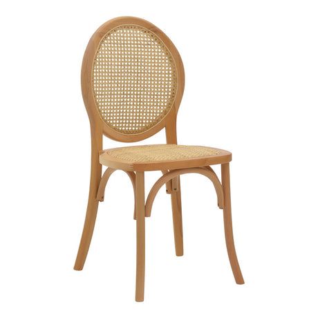 Scaun Camil, lemn de fag, ratan, Natural, 45x50x94 cm