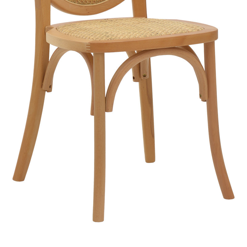Scaun Camil, lemn de fag, ratan, Natural, 45x50x94 cm