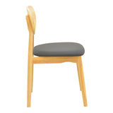 Scaun Cardith, lemn rubberwood si plywood, 48x51x78 cm - Negru