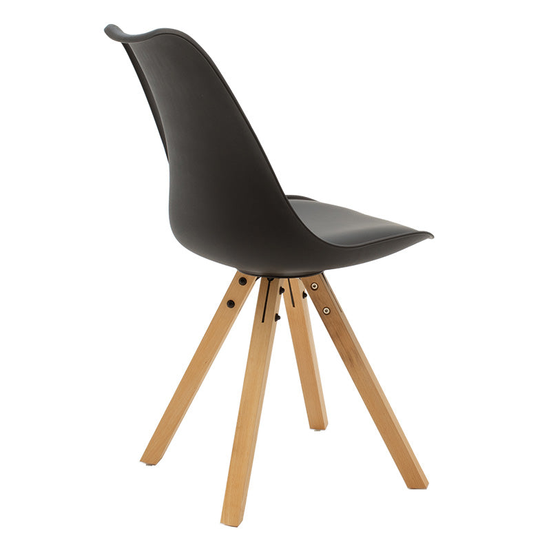 Scaun Caron negruNatural, 48x55x80 cm