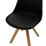 Scaun Caron negruNatural, 48x55x80 cm