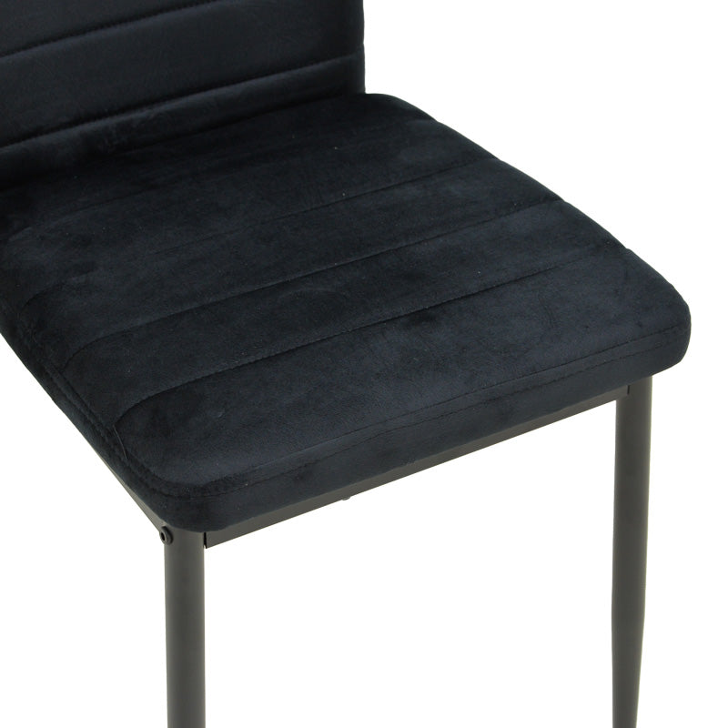 Scaun catifea Parker, Catifea, Gri - Negru, 39x48x95 cm - Negru