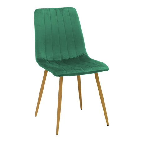 Scaun catifelat Noor, Velvet, Picioare, Gri - Verde, 44x53x86 cm
