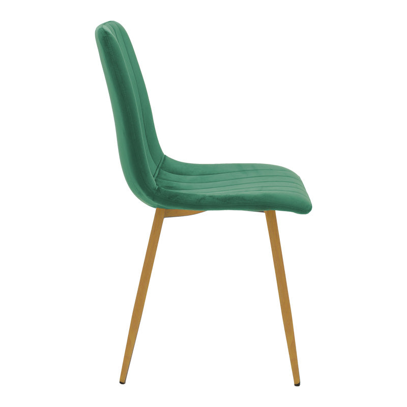 Scaun catifelat Noor, Velvet, Picioare, Gri - Verde, 44x53x86 cm - Verde