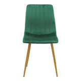 Scaun catifelat Noor, Velvet, Picioare, Gri - Verde, 44x53x86 cm - Verde