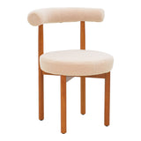 Scaun Comfortabil Fenza, tesatura Teddy Bej, Picioare Lemn, Fag Nuc, 60x54x75 cm - Scaun Comfortabil Fenza, tesatura Teddy Bej, Picioare Lemn, Fag Nuc, 60x54x75 cm