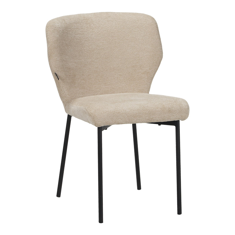 Scaun confortabil Mavier, Stil Modern, Stofă Gri-Bej, Picioare Metal, Negru, 48x62x82 cm - Scaun confortabil Mavier, Stil Modern, Stofă Gri-Bej, Picioare Metal, Negru, 48x62x82 cm - 029-000432