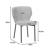 Scaun confortabil Mavier, Stil Modern, Stofă Gri-Bej, Picioare Metal, Negru, 48x62x82 cm - BLACK-BEIGE