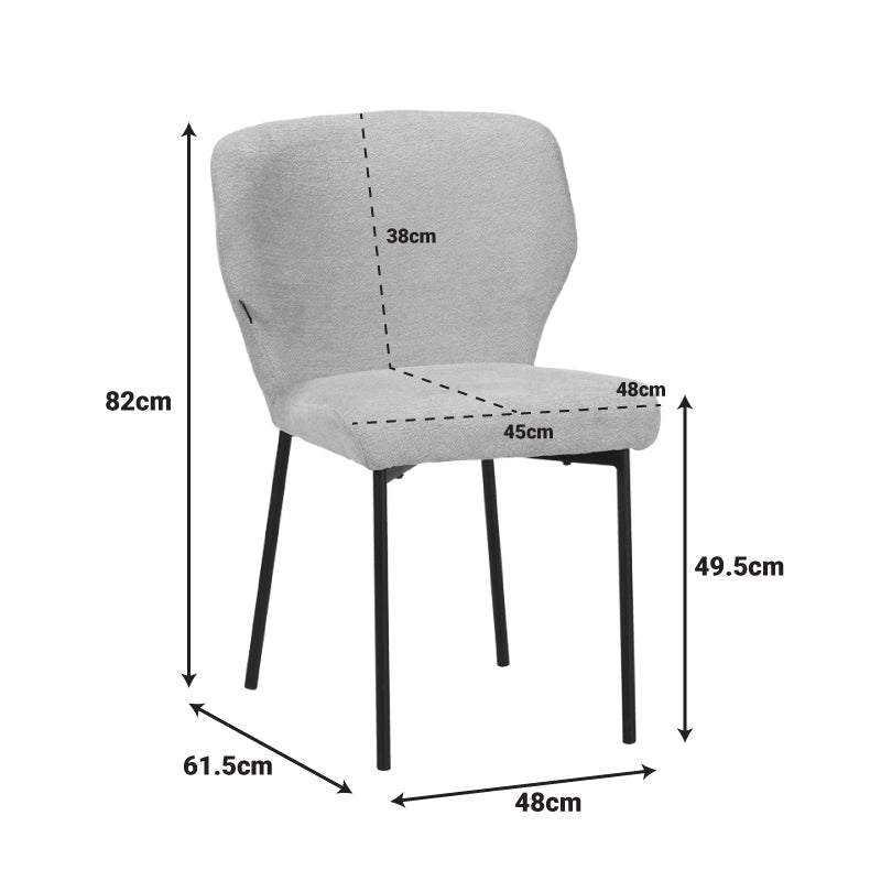 Scaun confortabil Mavier, Stil Modern, Stofă Gri-Bej, Picioare Metal, Negru, 48x62x82 cm - BLACK - ANTHRACITE