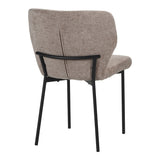 Scaun confortabil Mavier, Stil Modern, Stofă Gri-Bej, Picioare Metal, Negru, 48x62x82 cm - BLACK - GREY BEIGE