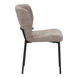 Scaun confortabil Mavier, Stil Modern, Stofă Gri-Bej, Picioare Metal, Negru, 48x62x82 cm - BLACK - GREY BEIGE