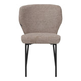 Scaun confortabil Mavier, Stil Modern, Stofă Gri-Bej, Picioare Metal, Negru, 48x62x82 cm - BLACK - GREY BEIGE