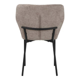 Scaun confortabil Mavier, Stil Modern, Stofă Gri-Bej, Picioare Metal, Negru, 48x62x82 cm - BLACK - GREY BEIGE