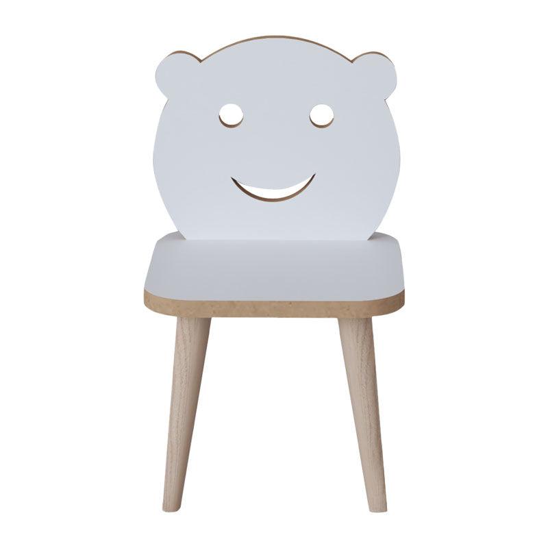 Scaun copii Jerry alb, lemn, Natural, 30x30x52 cm, detaliu produs